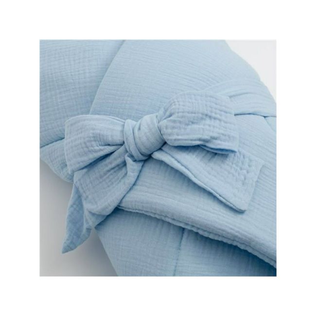 Paturica de infasat, New Baby, Din muselina, Cu multiple utilizari, 100% bumbac, 75x75 cm, 0 luni+, Blue BYN52164