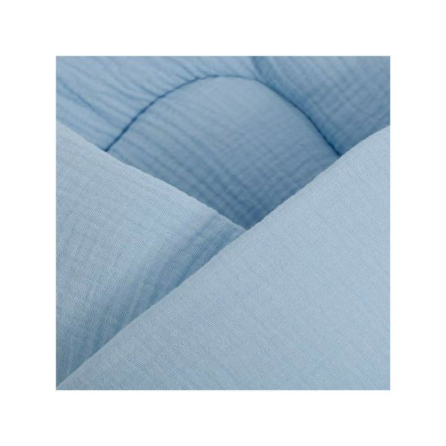 Paturica de infasat, New Baby, Din muselina, Cu multiple utilizari, 100% bumbac, 75x75 cm, 0 luni+, Blue BYN52164
