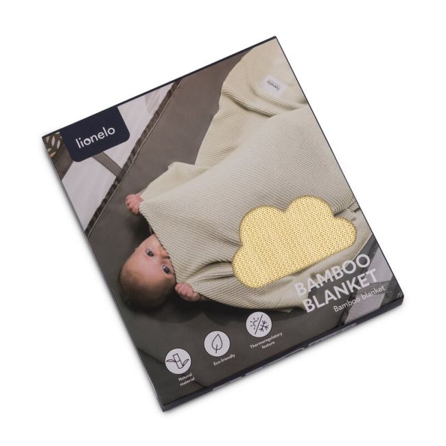 Paturica multifunctionala, Lionelo, Din bambus, Cu proprietati de termoreglare, Antibacteriana, Antifungica, Antialergice, Lavabila la masina de spalat, 100x75 cm, Galben BYNLO-BAMBOO_BLANKET_YELLOW_LEMON
