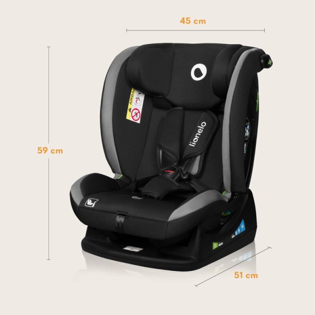 Scaun auto, Lionelo, Aart i-Size, Cu spatar inclinabil in 4 pozitii, Cu tetiera reglabila in 13 pozitii, 0-36 Kg, 40-150 cm, Cu centura siguranta in 3 puncte, Conform cu ECE R129/03, Gri BYNLO-AART_I-SIZE_GREY_GRAPHITE