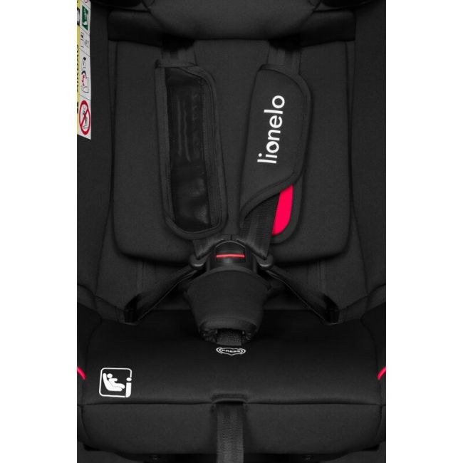 Scaun auto, Lionelo, Aart i-Size, Cu spatar inclinabil in 4 pozitii, Cu tetiera reglabila in 13 pozitii, 0-36 Kg, 40-150 cm, Cu centura siguranta in 3 puncte, Conform cu ECE R129/03, Negru/Rosu BYNLO-AART_I-SIZE_BLACK_CARBON_RED
