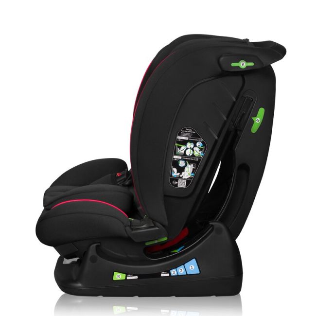 Scaun auto, Lionelo, Aart i-Size, Cu spatar inclinabil in 4 pozitii, Cu tetiera reglabila in 13 pozitii, 0-36 Kg, 40-150 cm, Cu centura siguranta in 3 puncte, Conform cu ECE R129/03, Negru/Rosu BYNLO-AART_I-SIZE_BLACK_CARBON_RED