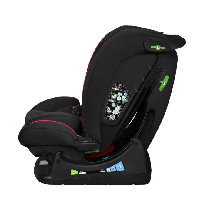 Scaun auto, Lionelo, Aart i-Size, Cu spatar inclinabil in 4 pozitii, Cu tetiera reglabila in 13 pozitii, 0-36 Kg, 40-150 cm, Cu centura siguranta in 3 puncte, Conform cu ECE R129/03, Negru/Rosu BYNLO-AART_I-SIZE_BLACK_CARBON_RED