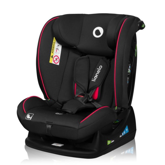 Scaun auto, Lionelo, Aart i-Size, Cu spatar inclinabil in 4 pozitii, Cu tetiera reglabila in 13 pozitii, 0-36 Kg, 40-150 cm, Cu centura siguranta in 3 puncte, Conform cu ECE R129/03, Negru/Rosu BYNLO-AART_I-SIZE_BLACK_CARBON_RED
