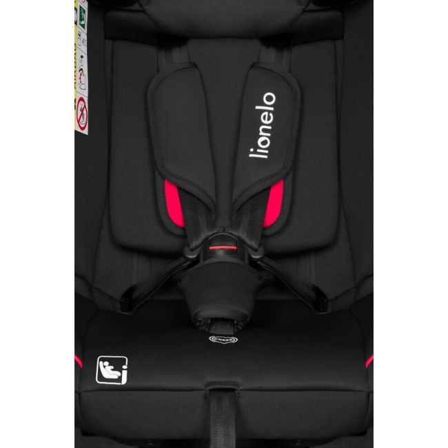 Scaun auto, Lionelo, Aart i-Size, Cu spatar inclinabil in 4 pozitii, Cu tetiera reglabila in 13 pozitii, 0-36 Kg, 40-150 cm, Cu centura siguranta in 3 puncte, Conform cu ECE R129/03, Negru/Rosu BYNLO-AART_I-SIZE_BLACK_CARBON_RED