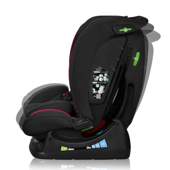 Scaun auto, Lionelo, Aart i-Size, Cu spatar inclinabil in 4 pozitii, Cu tetiera reglabila in 13 pozitii, 0-36 Kg, 40-150 cm, Cu centura siguranta in 3 puncte, Conform cu ECE R129/03, Negru/Rosu BYNLO-AART_I-SIZE_BLACK_CARBON_RED