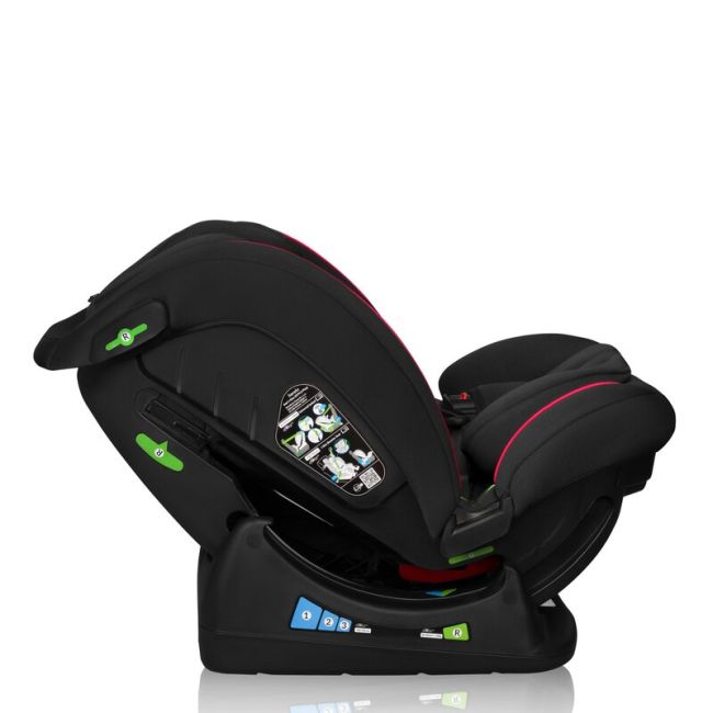 Scaun auto, Lionelo, Aart i-Size, Cu spatar inclinabil in 4 pozitii, Cu tetiera reglabila in 13 pozitii, 0-36 Kg, 40-150 cm, Cu centura siguranta in 3 puncte, Conform cu ECE R129/03, Negru/Rosu BYNLO-AART_I-SIZE_BLACK_CARBON_RED