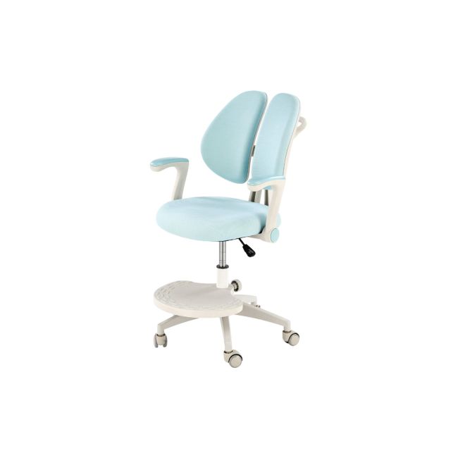 Scaun birou ergonomic pentru copii hm panco, ajustabil pe inaltime si adancime, mesh, suport pentru picioare, 70 kg, bleu drm10321