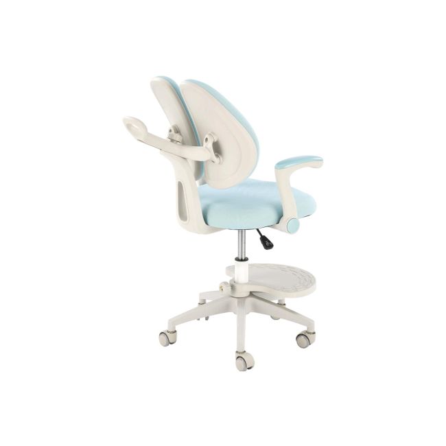 Scaun birou ergonomic pentru copii hm panco, ajustabil pe inaltime si adancime, mesh, suport pentru picioare, 70 kg, bleu drm10321