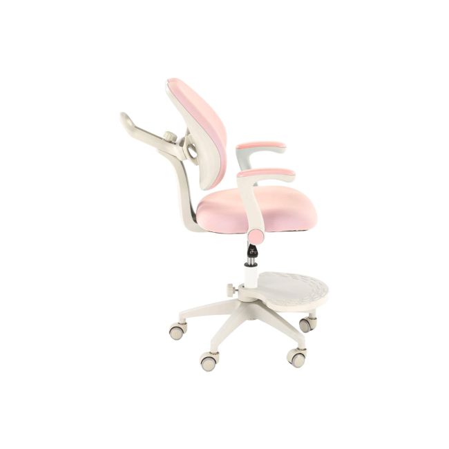 Scaun birou ergonomic pentru copii hm panco, ajustabil pe inaltime si adancime, mesh, suport pentru picioare, roz drm10322