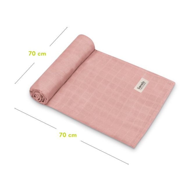 Set 3 museline, Lionelo, Leaf, Multifunctionale, Din bambus, Ideale pentru infasat, Cu proprietati antibacteriene, antifungice si antialergice, Lavabile la masina de spalat, 70x70 cm, Multicolor BYNLO-BAMBOO_SET_LEAF