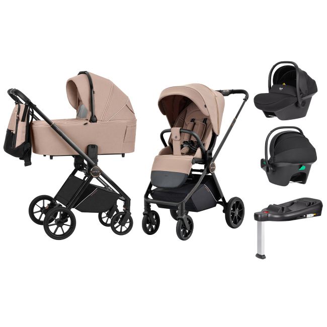 Carucior compact premium Carrello ULTRA 4 in 1 I-Size 40-87 cm cu baza Isofix Antique Beige PMICCRL-ULTRA4-BEIGE