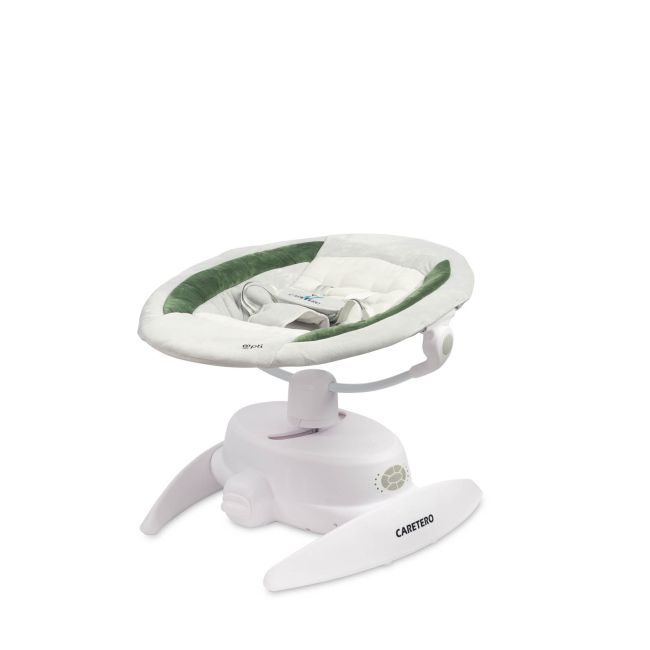 Leagan electric rotativ 360⁰ cu telecomanda, melodii, sunete, senzor de mișcare și inclinare reglabila Caretero OPTI Verde PMICTERO-8003