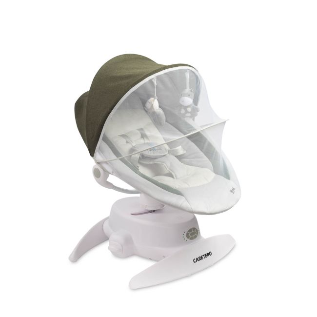 Leagan electric rotativ 360⁰ cu telecomanda, melodii, sunete, senzor de mișcare și inclinare reglabila Caretero OPTI Verde PMICTERO-8003