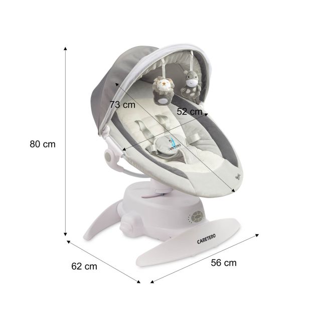 Leagan electric rotativ 360⁰ cu telecomanda, melodii, sunete, senzor de mișcare și inclinare reglabila Caretero OPTI Verde PMICTERO-8003