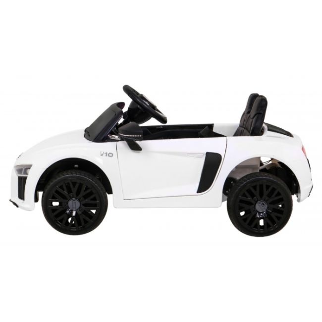 Masinuta electrica cu telecomanda audi r8, roti eva, scaun tapitat, 98x59x43 cm, putere 70w - alb edeedipa.hl1818.bia