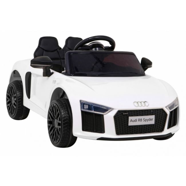 Masinuta electrica cu telecomanda audi r8, roti eva, scaun tapitat, 98x59x43 cm, putere 70w - alb edeedipa.hl1818.bia