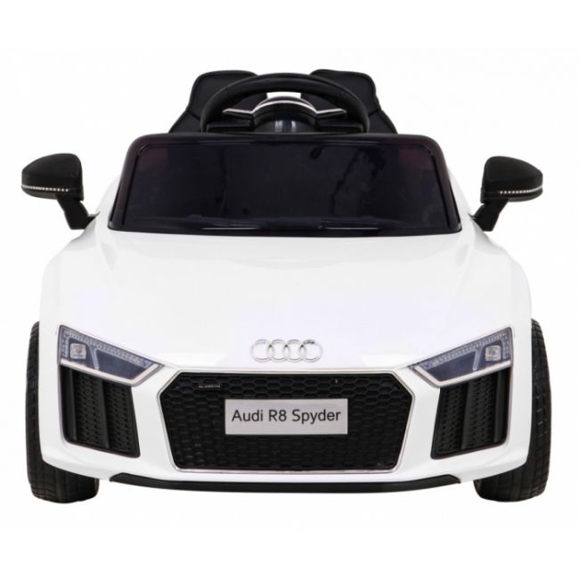 Masinuta electrica cu telecomanda audi r8, roti eva, scaun tapitat, 98x59x43 cm, putere 70w - alb edeedipa.hl1818.bia