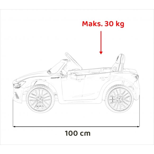 Masinuta electrica cu telecomanda maserati ghibli, roti eva, scaun tapitat, 100x66x41 cm, putere 60w - rosu edeedipa.sl631b.cr