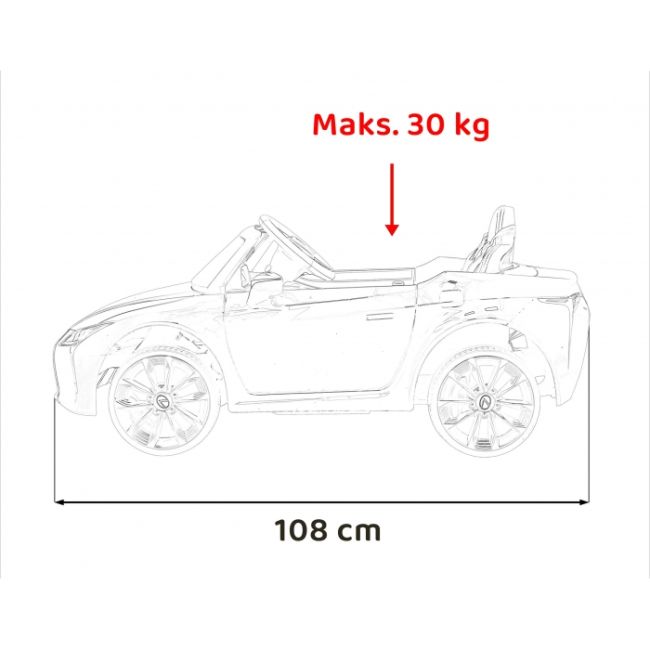 Masinuta electrica cu telecomanda lexus lc500, roti eva, scaun tapitat, 108x60x43 cm, putere 70w - rosu edeedipa.je1618.cr