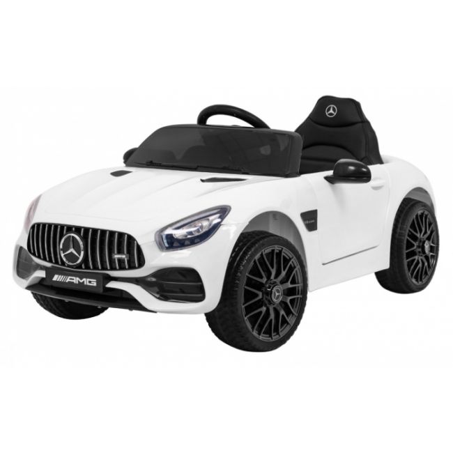 Masinuta electrica cu telecomanda mercedes benz gt, roti eva, scaun tapitat, 108x68x48 cm, putere 70w - alb edeedipa.hl-2588.bia