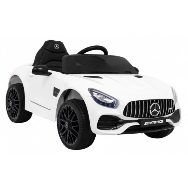 Masinuta electrica cu telecomanda mercedes benz gt, roti eva, scaun tapitat, 108x68x48 cm, putere 70w - alb edeedipa.hl-2588.bia