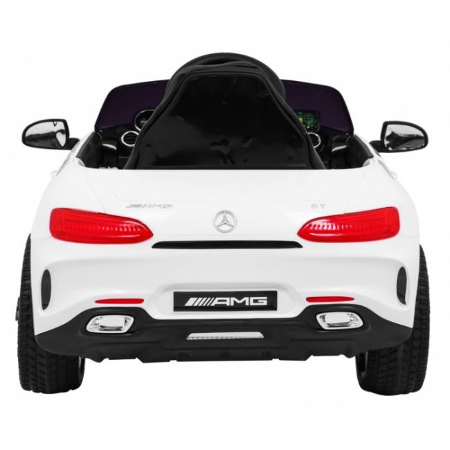 Masinuta electrica cu telecomanda mercedes benz gt, roti eva, scaun tapitat, 108x68x48 cm, putere 70w - alb edeedipa.hl-2588.bia