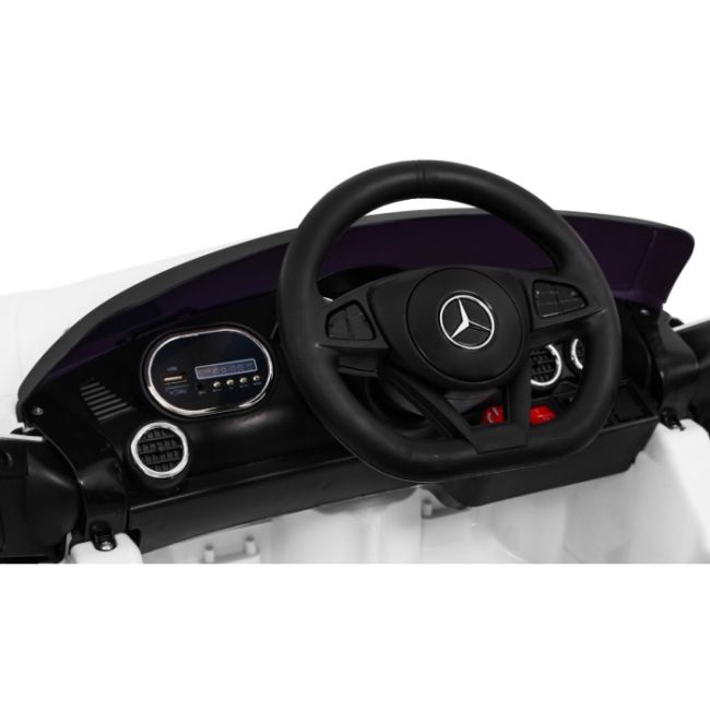 Masinuta electrica cu telecomanda mercedes benz gt, roti eva, scaun tapitat, 108x68x48 cm, putere 70w - alb edeedipa.hl-2588.bia