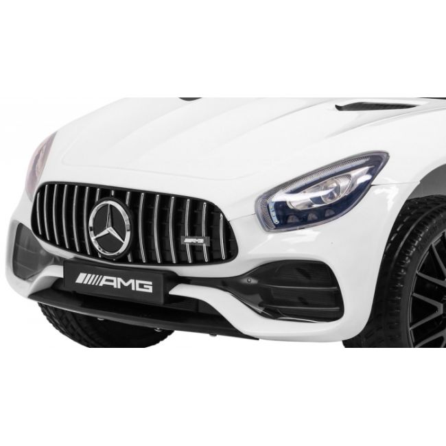 Masinuta electrica cu telecomanda mercedes benz gt, roti eva, scaun tapitat, 108x68x48 cm, putere 70w - alb edeedipa.hl-2588.bia