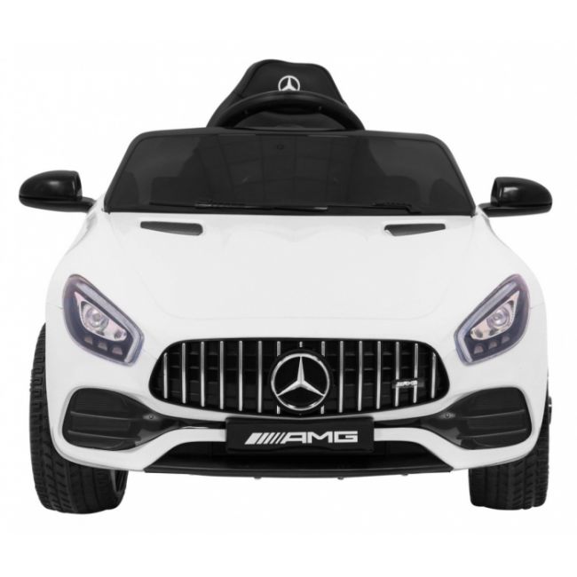 Masinuta electrica cu telecomanda mercedes benz gt, roti eva, scaun tapitat, 108x68x48 cm, putere 70w - alb edeedipa.hl-2588.bia