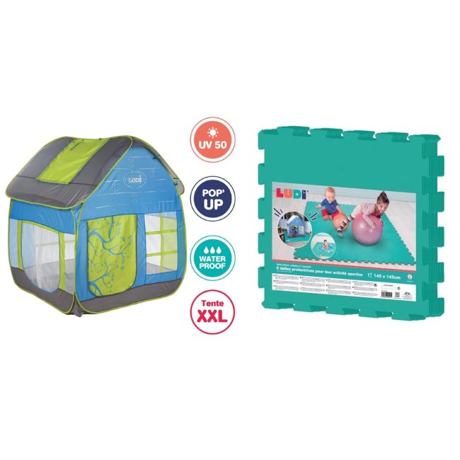 Pachet Cort de joaca COTTAGE si covoras din spuma PLAY DNBLUD5210-90021