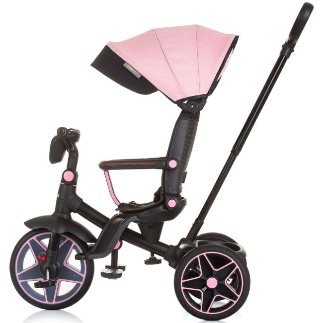 Tricicleta cu copertina si sezut reversibil chipolino derby flamingo hubtrkdr02404fl