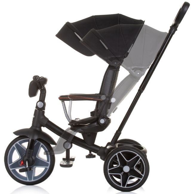 Tricicleta cu copertina si sezut reversibil chipolino derby obsidian hubtrkdr02401ob