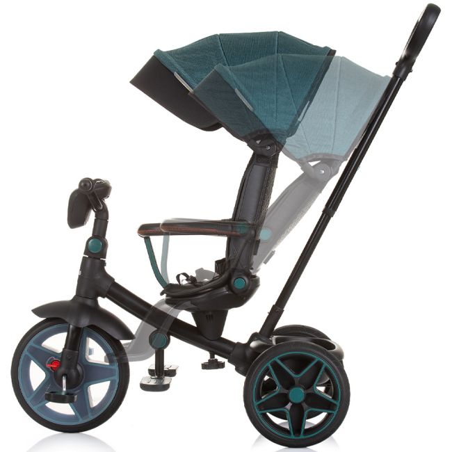 Tricicleta cu copertina si sezut reversibil chipolino derby teal hubtrkdr02403tl