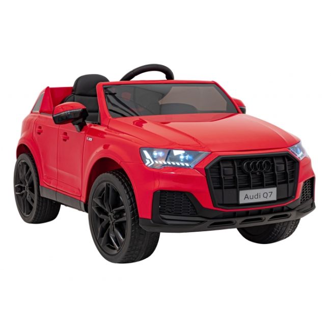 Masinuta electrica cu telecomanda audi q7 new lift, roti eva, scaun tapitat, 117x67x54 cm, putere 70w - rosu edeedipa.hl678.cr