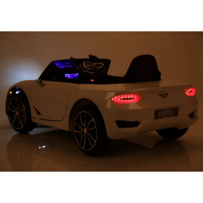 Masinuta electrica cu telecomanda bentley exp 12, roti eva, scaun tapitat, 107x59x44 cm, putere 24v - alb edeedipa.je1166.bia