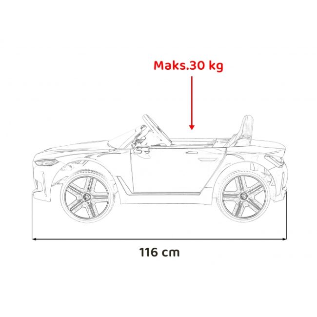 Masinuta electrica cu telecomanda bmw i4, roti eva, scaun tapitat, 116x79x45 cm, putere 50w - rosu edeedipa.je1009.cr