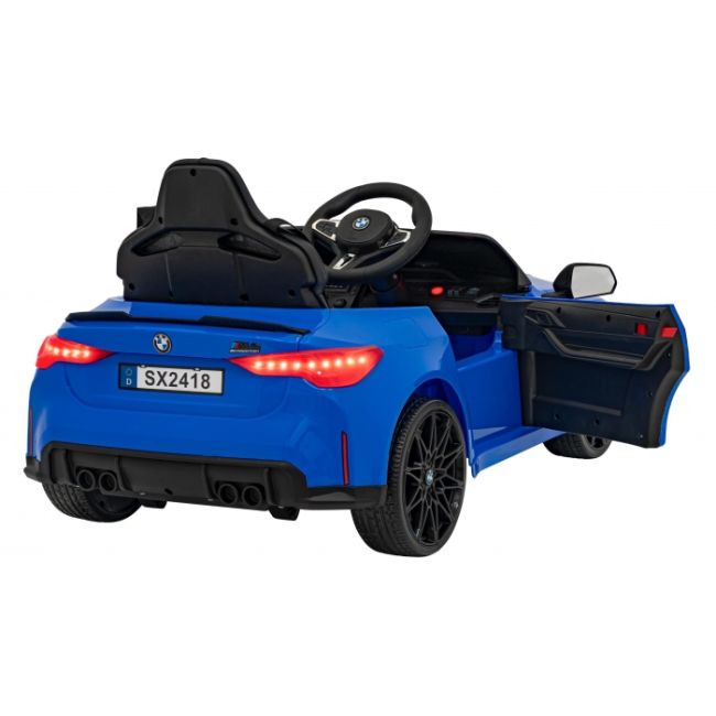 Masinuta electrica cu telecomanda bmw m4, roti eva, scaun tapitat, 112x71x46 cm, putere 70w - albastru edeedipa.sx2418.nie