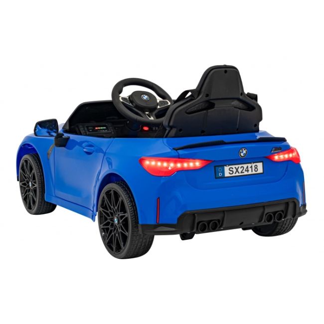 Masinuta electrica cu telecomanda bmw m4, roti eva, scaun tapitat, 112x71x46 cm, putere 70w - albastru edeedipa.sx2418.nie