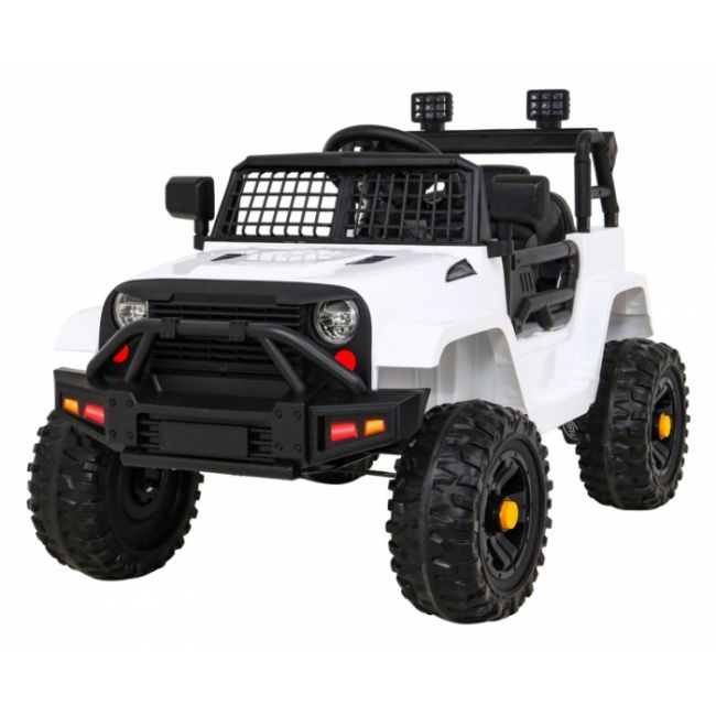 Masinuta electrica cu telecomanda jeep dark night, roti eva, scaun tapitat, 100x67x59 cm, putere 70w - alb edeedipa.bdm0922.bia