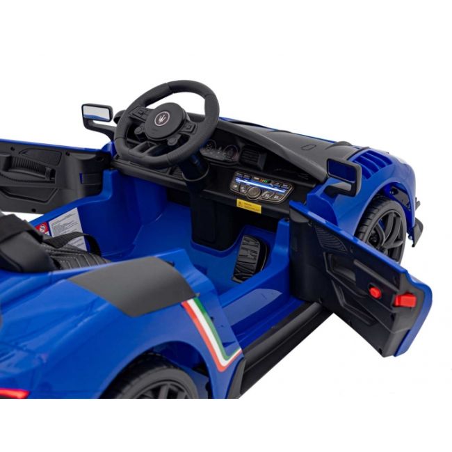 Masinuta electrica cu telecomanda maserati mc20 gt2, roti eva, scaun tapitat, 115x61x46 cm, putere 110w - albastru edeedipa.qls-8601.nie