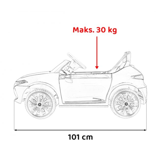 Masinuta electrica cu telecomanda mercedes benz amg eqa, roti eva, scaun tapitat, 101x69x53 cm, putere 70w - alb edeedipa.qy2288.bia