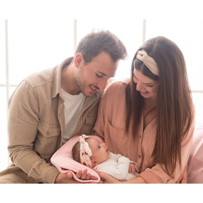 Perna alaptare anti plagiocefalie, cu spuma memory, 2 huse detasabile, certificata in germania, koala perfect head breastfeeding pink lvtk8051938140087