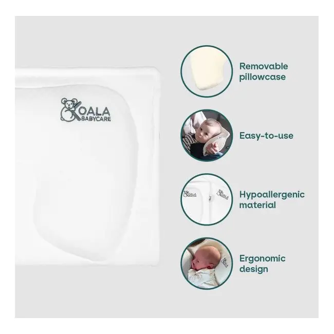 Perna alaptare anti plagiocefalie, cu spuma memory, 2 huse detasabile, certificata in germania, koala perfect head breastfeeding white lvtk8051938140063