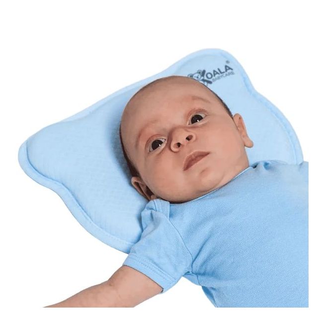 Perna bebelusi anti plagiocefalie 0-12 luni, forma ergonomica cu spuma memory, 2 huse detasabile, certificata in germania, koala perfect head blue lvtk8051938140018