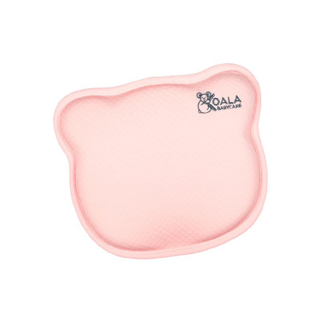 Perna bebelusi anti plagiocefalie 0-12 luni, forma ergonomica cu spuma memory, 2 huse detasabile, certificata in germania, koala perfect head pink lvtk8051938140025