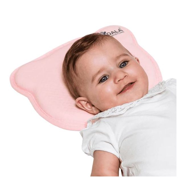 Perna bebelusi anti plagiocefalie 0-12 luni, forma ergonomica cu spuma memory, 2 huse detasabile, certificata in germania, koala perfect head pink lvtk8051938140025