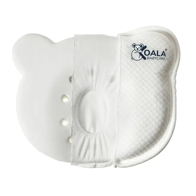 Perna bebelusi anti plagiocefalie 0-12 luni, forma ergonomica cu spuma memory, 2 huse detasabile, certificata in germania, koala perfect head white lvtk8051938140001