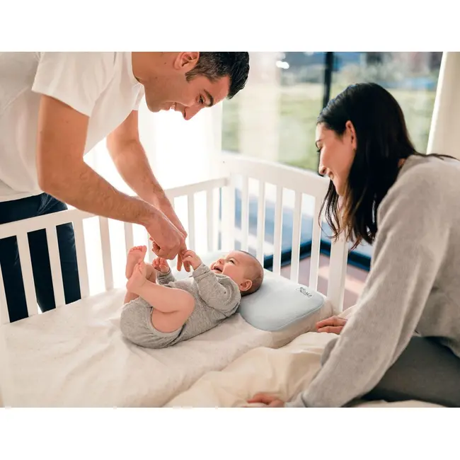 Perna bebelusi anti plagiocefalie 0-36 luni, forma ergonomica cu spuma memory, 2 huse detasabile, certificata in germania, koala perfect head maxi blue lvtk8051938140049