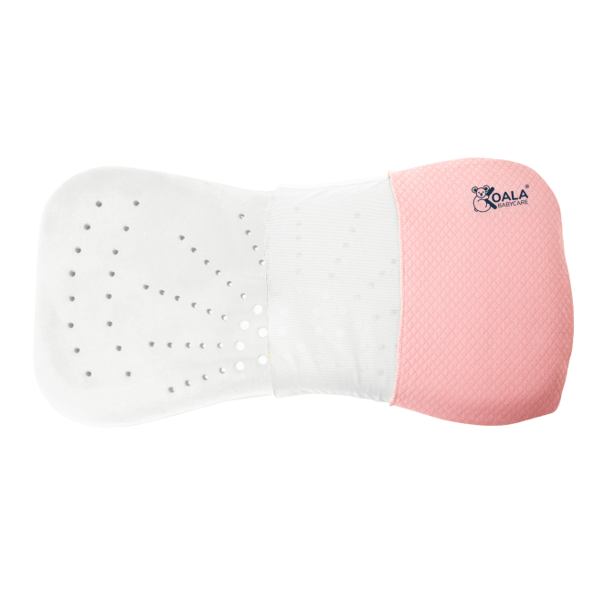 Perna bebelusi anti plagiocefalie 0-36 luni, forma ergonomica cu spuma memory, 2 huse detasabile, certificata in germania, koala perfect head maxi pink lvtk8051938140056